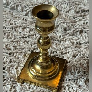 Vintage petite solid brass taper candlestick - 4.75”
